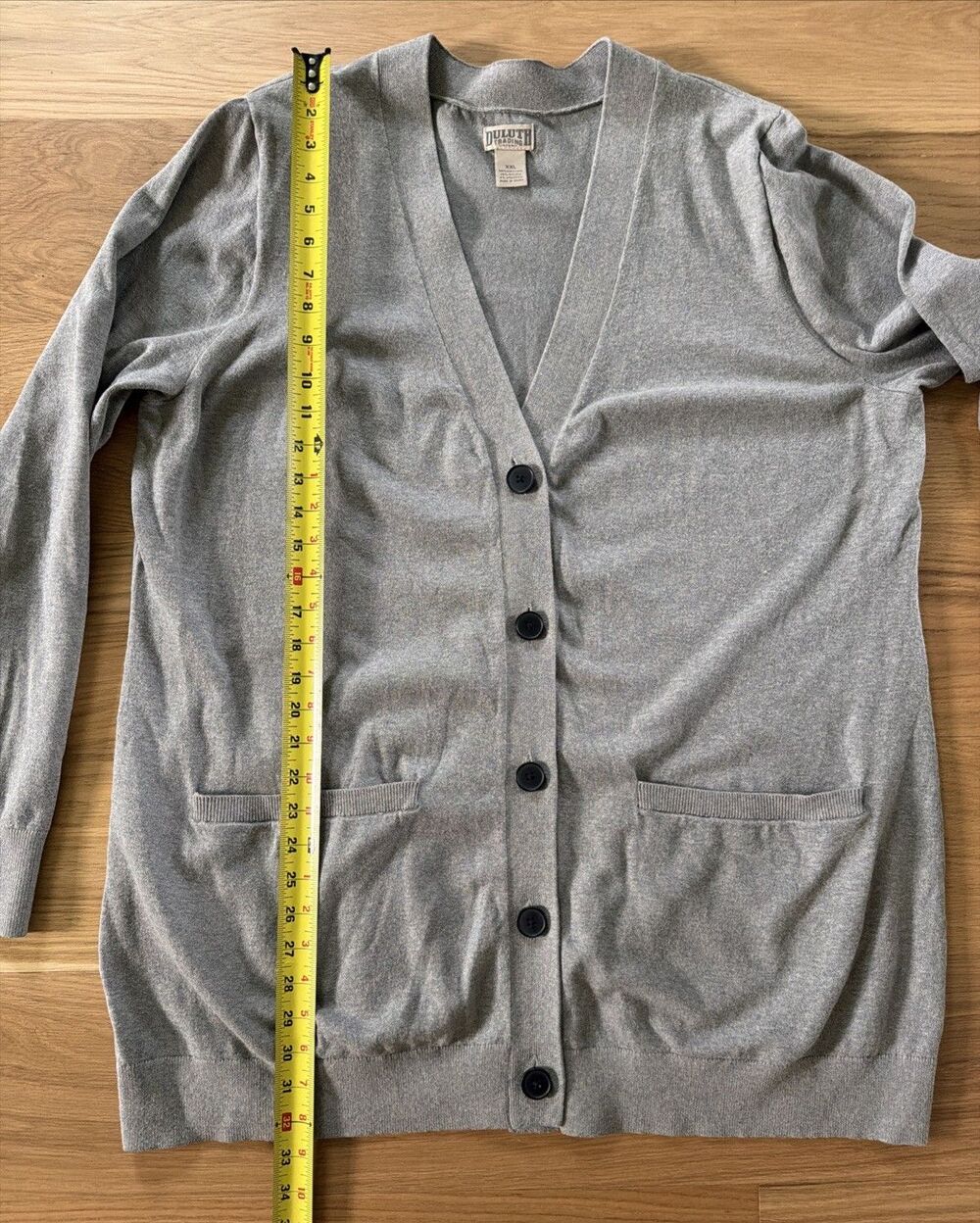 Duluth Trading Gray Long Sleeve Button Front Cardigan Sweater Women XXL Pockets - Picture 11 of 12